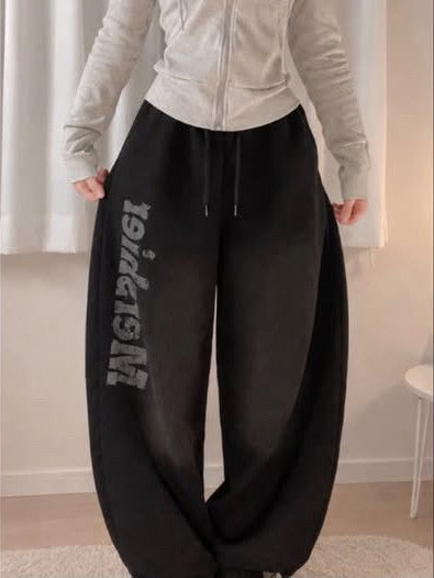 「s0._iz」ブラックグラデーション カーブスウェットパンツ  TK0288