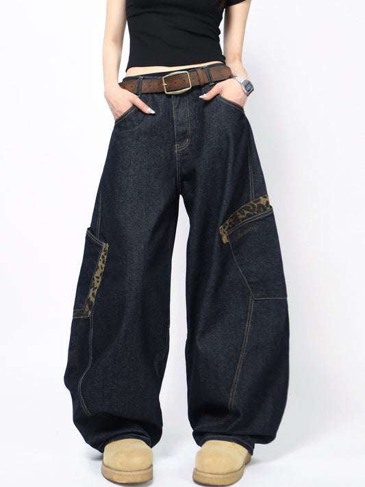 「人気」レオパードパッチパンツ TK0295