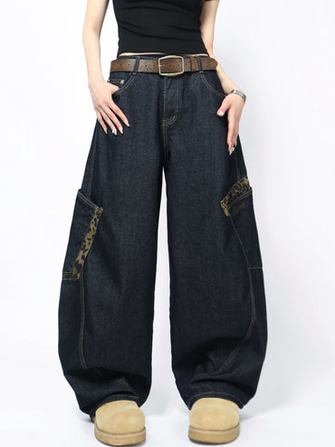 「人気」レオパードパッチパンツ TK0295