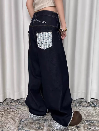 「パッチワーク」ワイドデニムパンツ TK0298