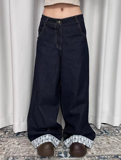 「パッチワーク」ワイドデニムパンツ TK0298