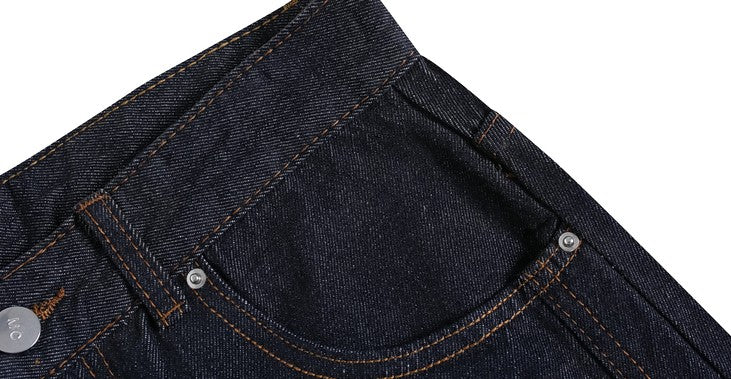 「刺繍飾り」ワイドバギーデニムパンツ TK0305