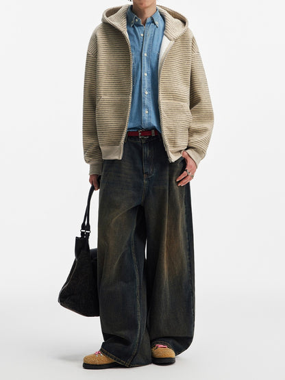 コットンストライプフーディー TK0324