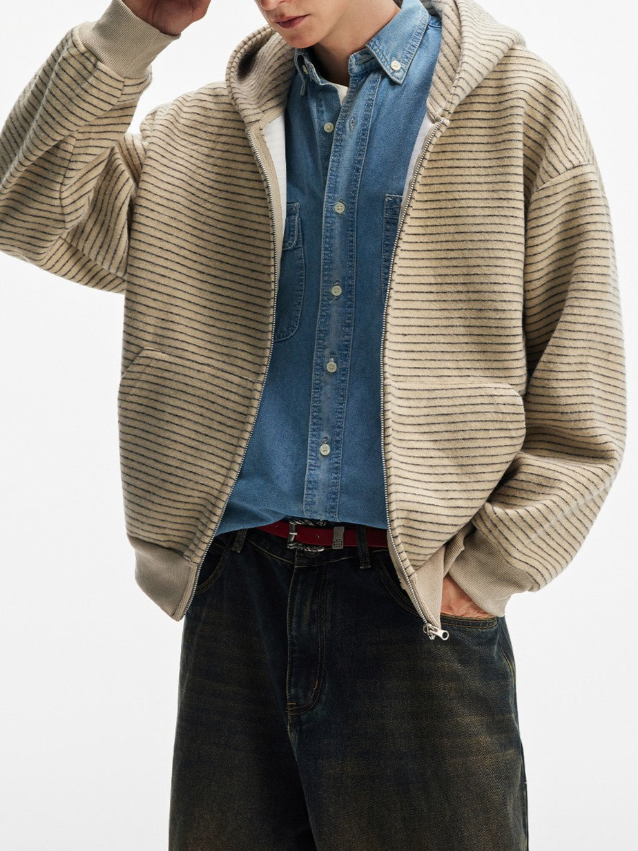 コットンストライプフーディー TK0324