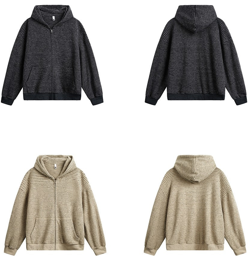 コットンストライプフーディー TK0324