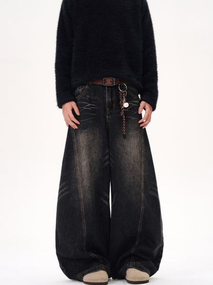 バレルレッグ カーブデニムパンツ TK0336