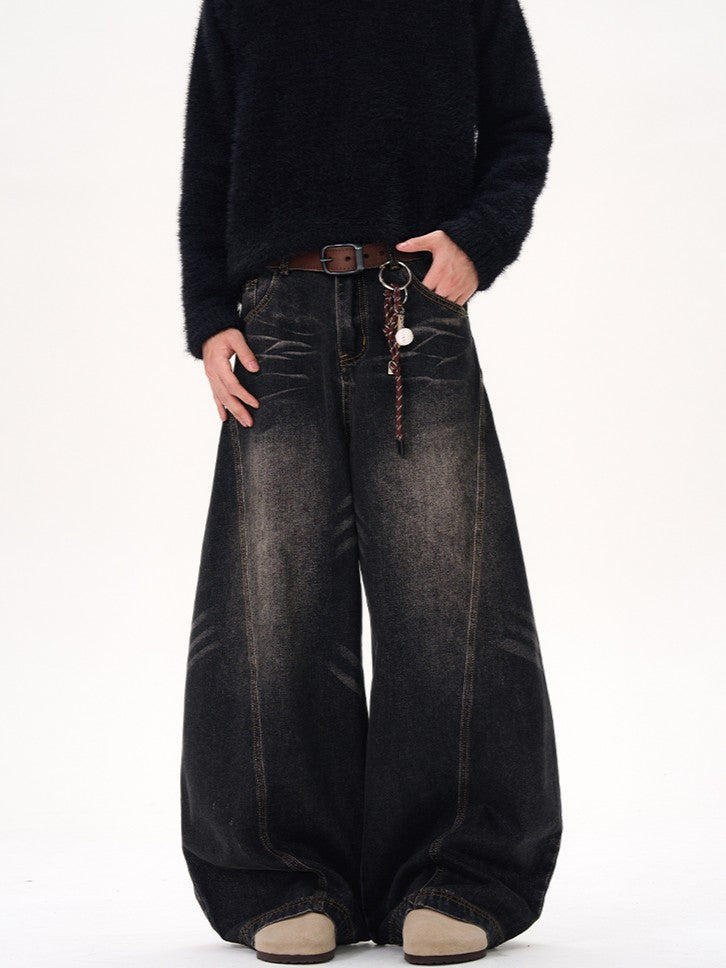 バレルレッグ カーブデニムパンツ TK0336