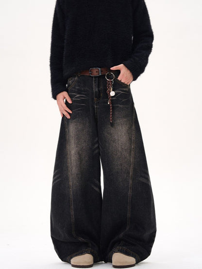 バレルレッグ カーブデニムパンツ TK0336