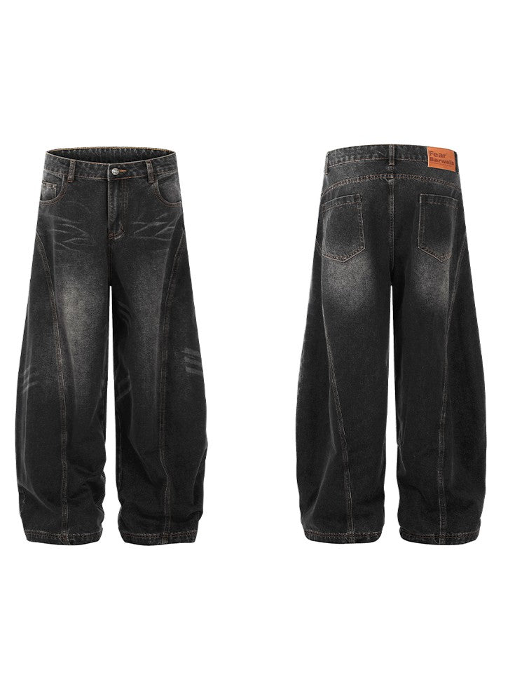 バレルレッグ カーブデニムパンツ TK0336