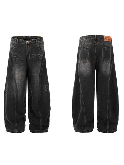 バレルレッグ カーブデニムパンツ TK0336