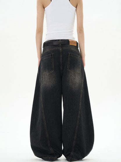 バレルレッグ カーブデニムパンツ TK0336