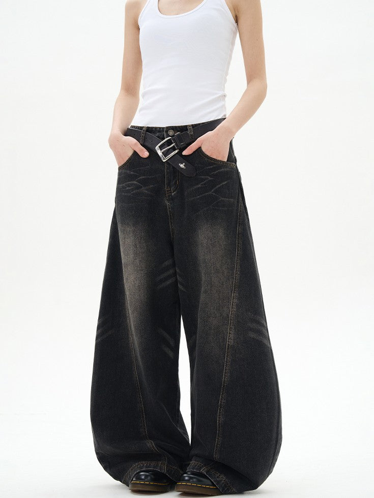 バレルレッグ カーブデニムパンツ TK0336