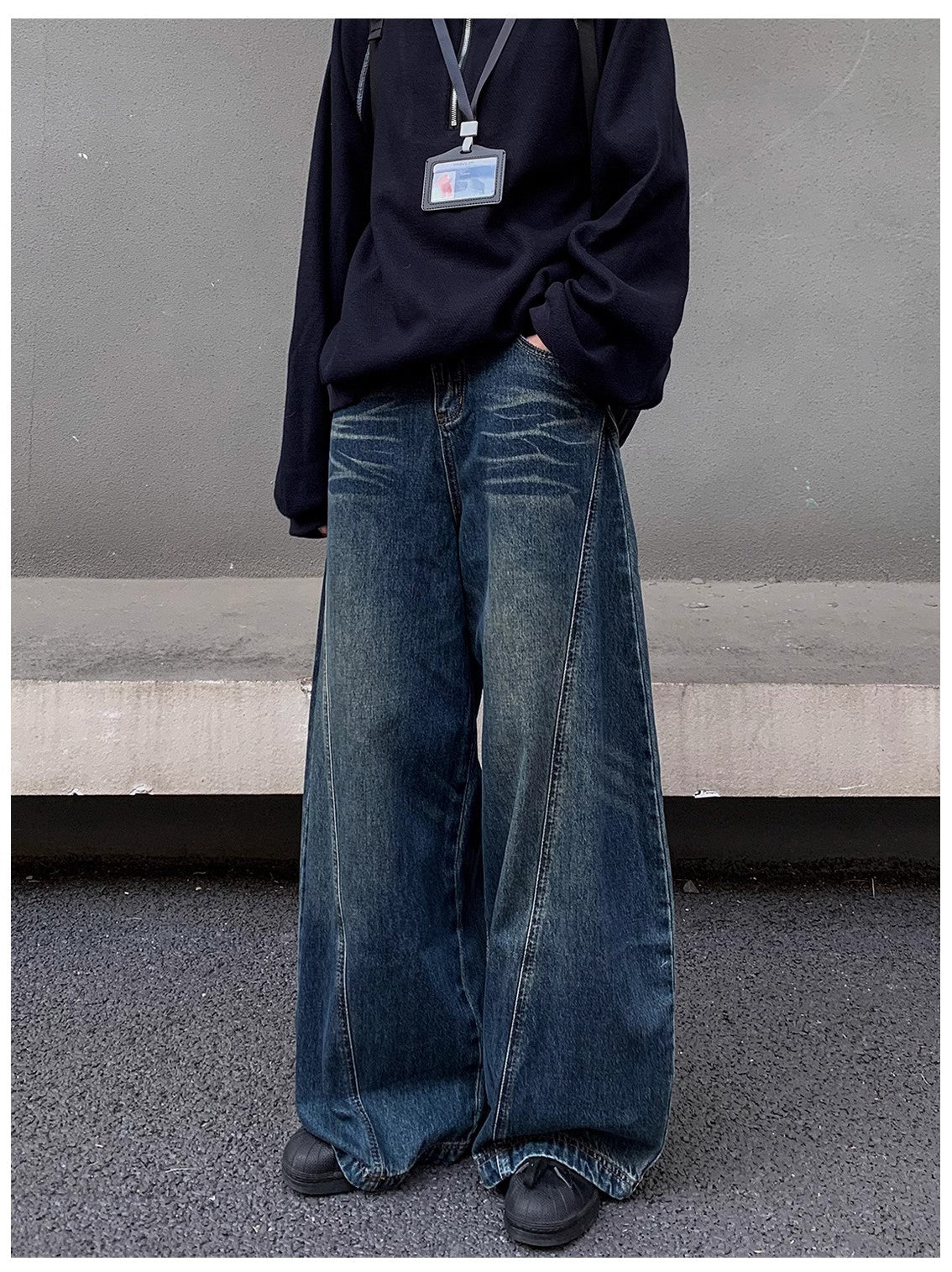 バレルレッグ カーブデニムパンツ TK0336