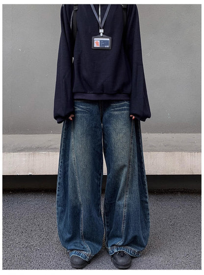 バレルレッグ カーブデニムパンツ TK0336