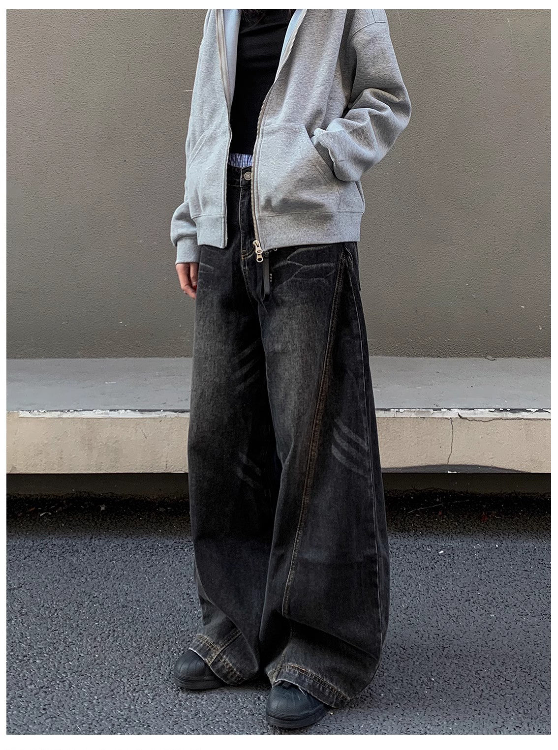 バレルレッグ カーブデニムパンツ TK0336