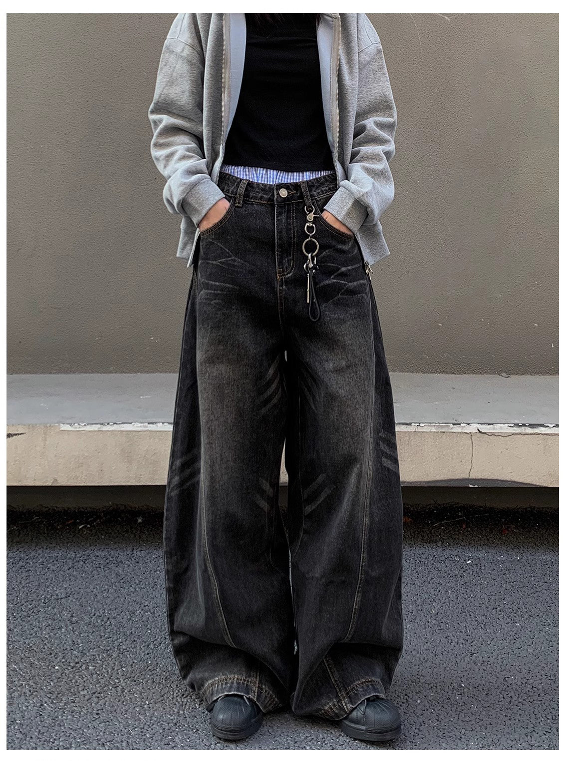 バレルレッグ カーブデニムパンツ TK0336