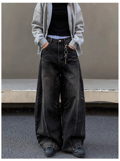 バレルレッグ カーブデニムパンツ TK0336