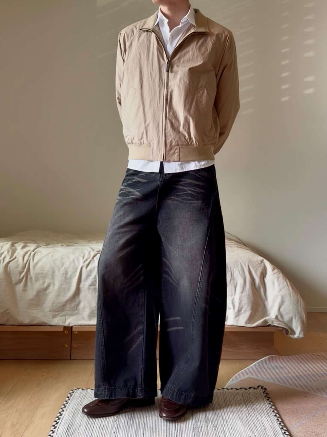 「k.e.n.fashion」バレルレッグ カーブデニムパンツ TK0336