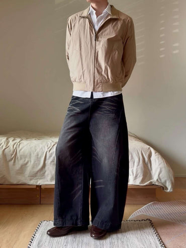 「k.e.n.fashion」バレルレッグ カーブデニムパンツ TK0336