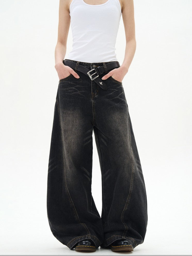 バレルレッグ カーブデニムパンツ TK0336