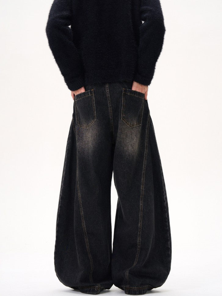 バレルレッグ カーブデニムパンツ TK0336