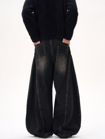 バレルレッグ カーブデニムパンツ TK0336