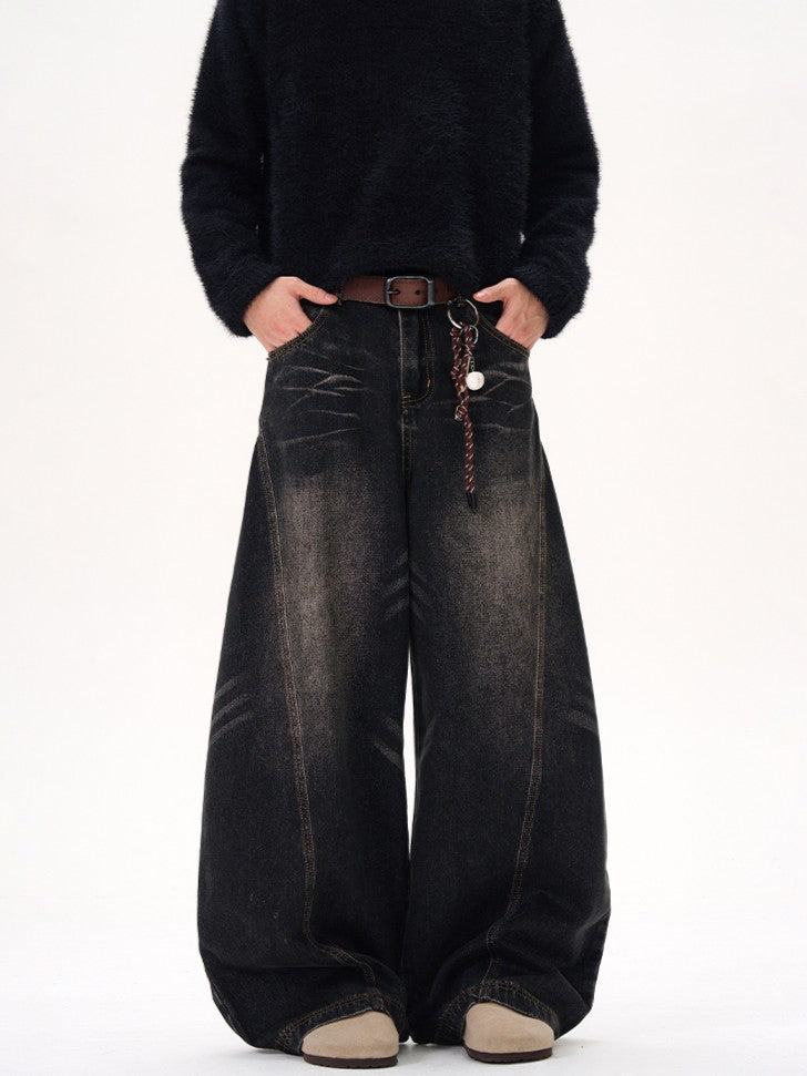 バレルレッグ カーブデニムパンツ TK0336