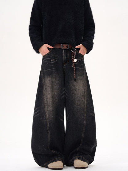 バレルレッグ カーブデニムパンツ TK0336