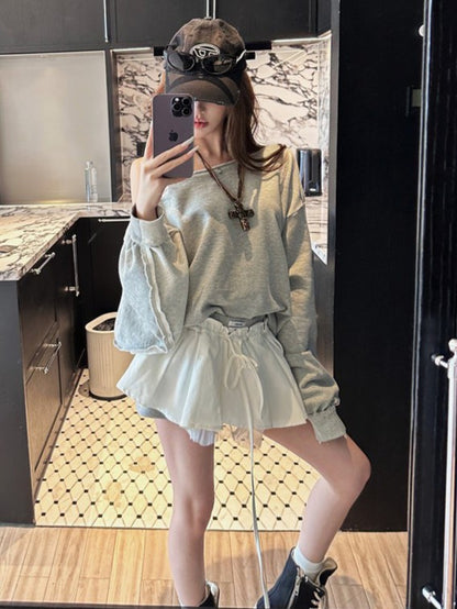 オーバーサイズ オフショルダー スウェットTK0337