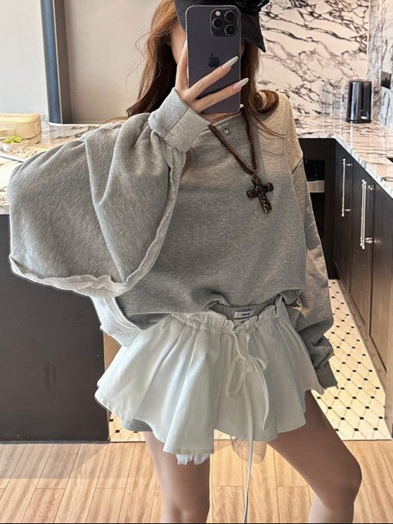 オーバーサイズ オフショルダー スウェットTK0337