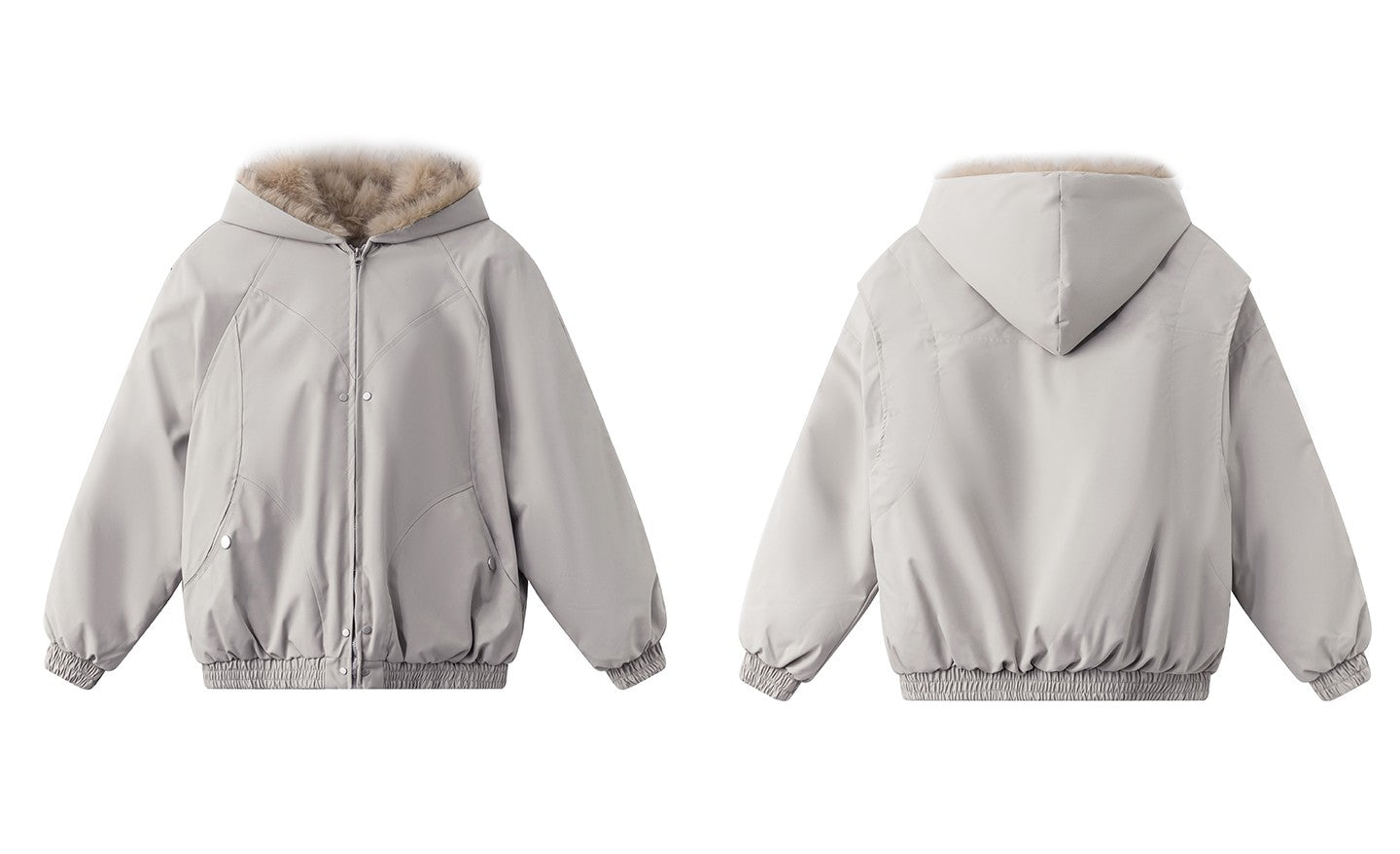 ファー付きフードパーカーコート ボアジャケット TK0338
