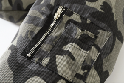 カモ柄フード付きボアジャケット TK0339