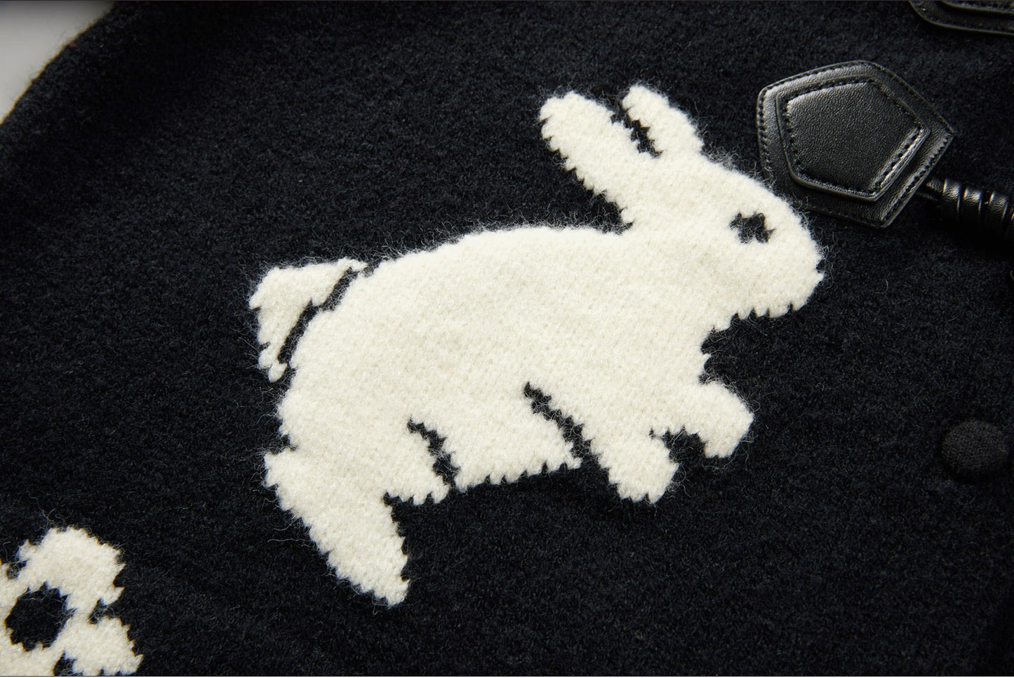 ウサギ刺繍トグルボタン ニットカーデ TK0345