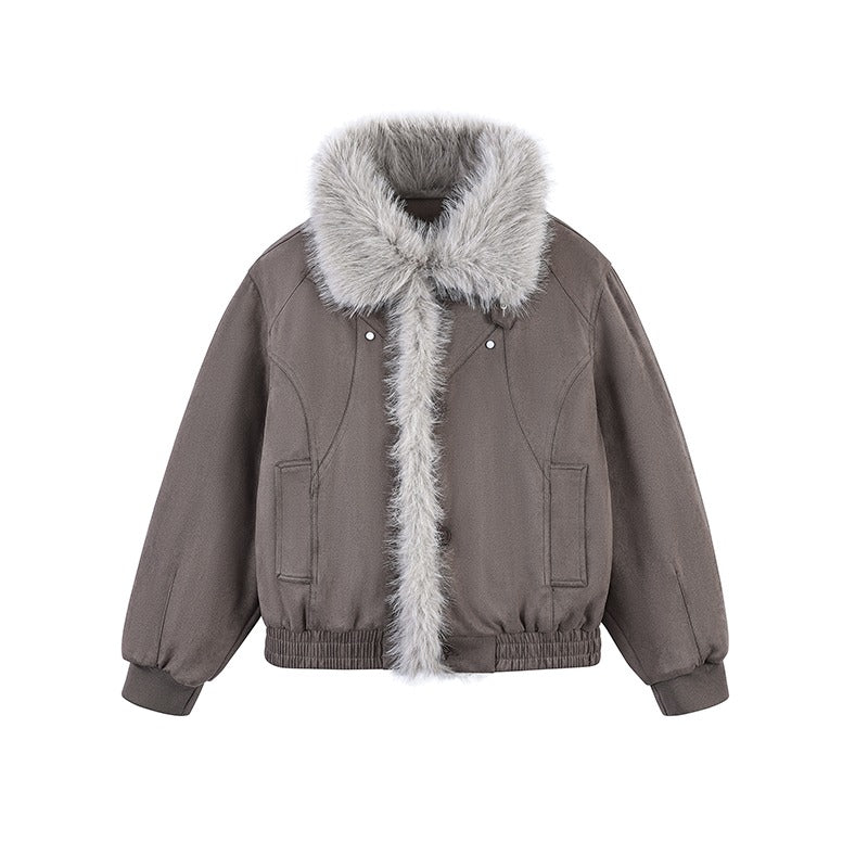 ファー付きスエードショートジャケット TK0353