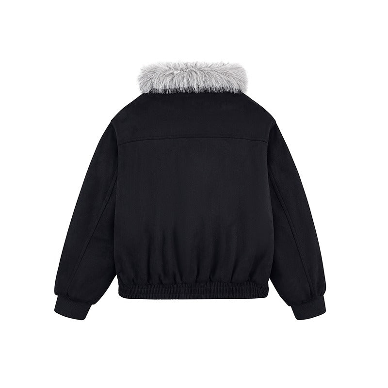 ファー付きスエードショートジャケット TK0353