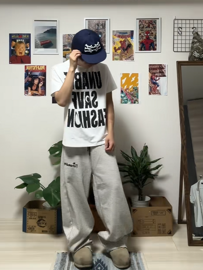 「kurubu.socks」ボーダー柄スウェットパンツ TK0364
