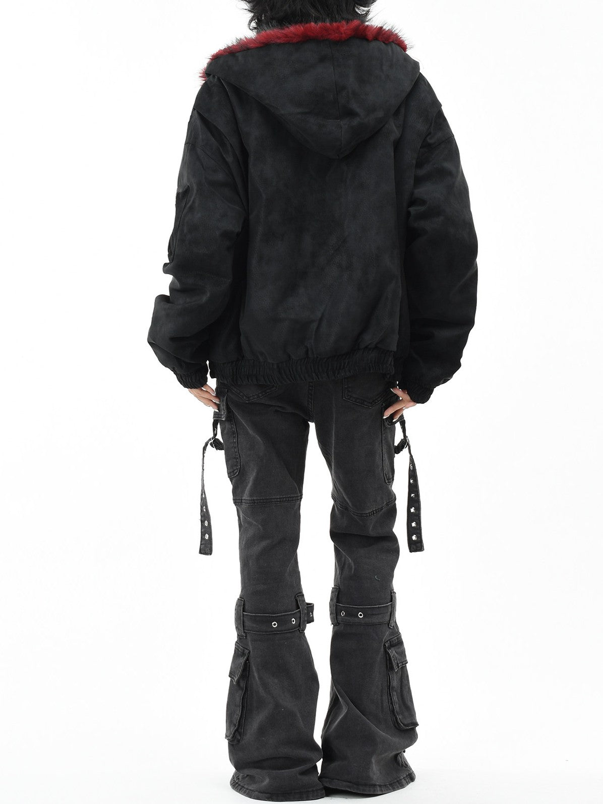 レッドインナー ファーフーディージャケット TK0372