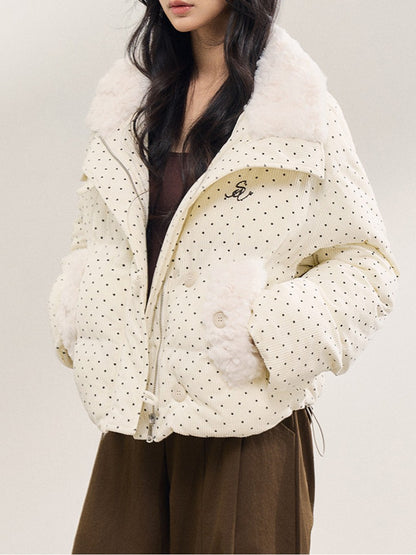 ホワイトドットファージャケット TK0373