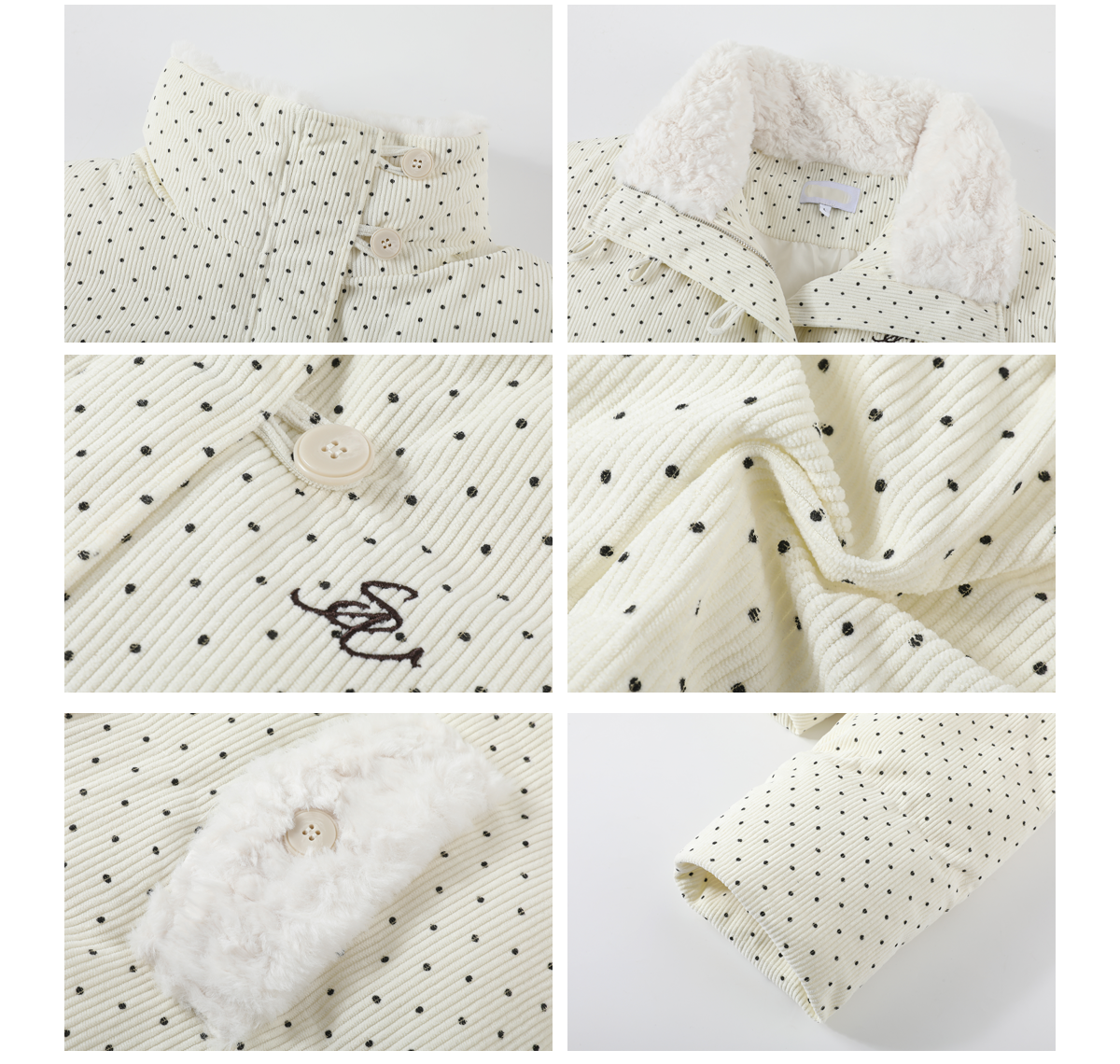 ホワイトドットファージャケット TK0373