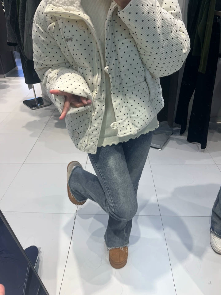 ホワイトドットファージャケット TK0373