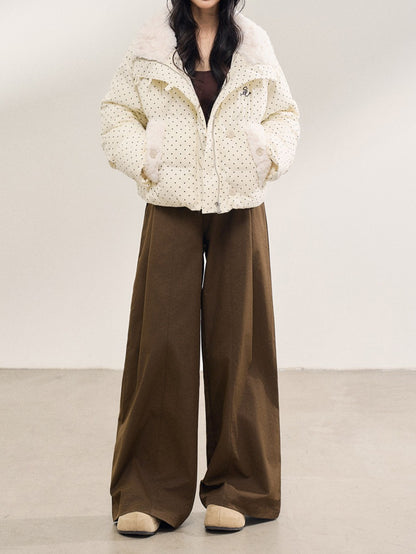 ホワイトドットファージャケット TK0373