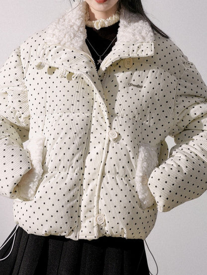 ホワイトドットファージャケット TK0373