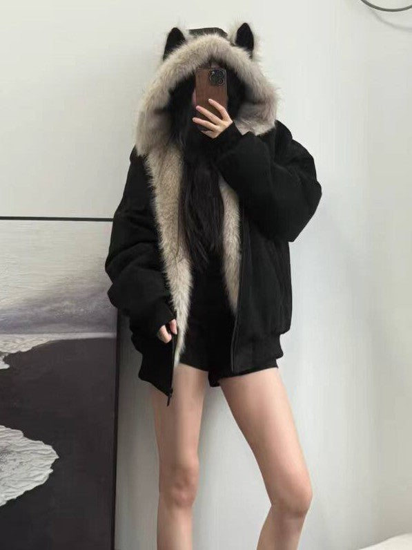 ねこ耳フード付き 中綿ジャケット TK0374