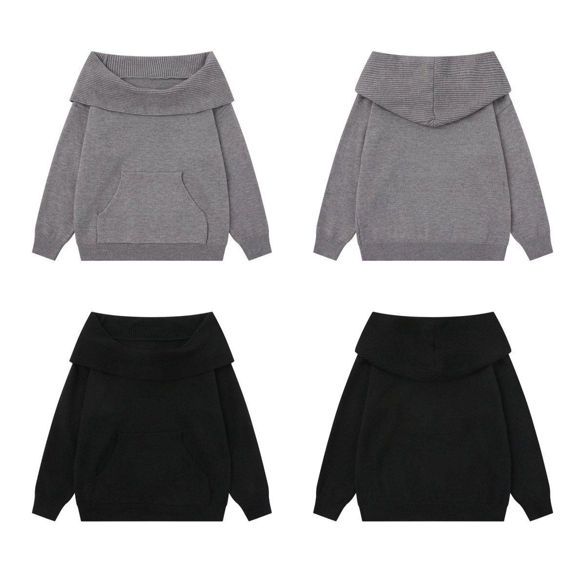 2WAY フード付き オフショルニット TK0375