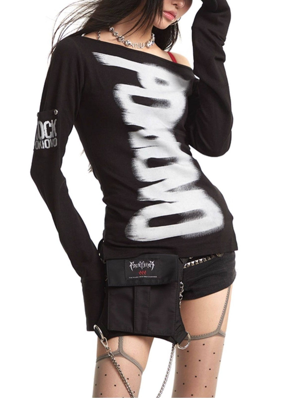 前後2WAYストリートロゴプリントロンT TK0376