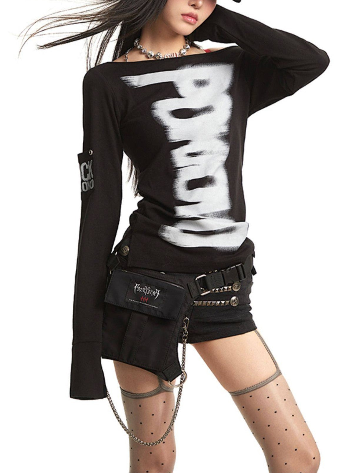 前後2WAYストリートロゴプリントロンT TK0376