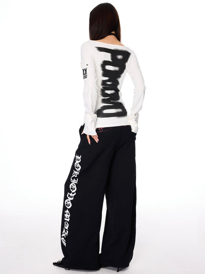 前後2WAYストリートロゴプリントロンT TK0376