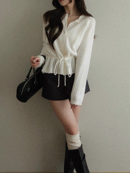 ソフトニット レースアップトップス TK0378