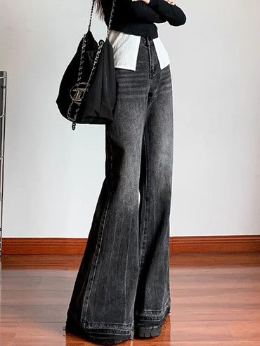 フリンジヘム フレアデニムパンツ TK0382