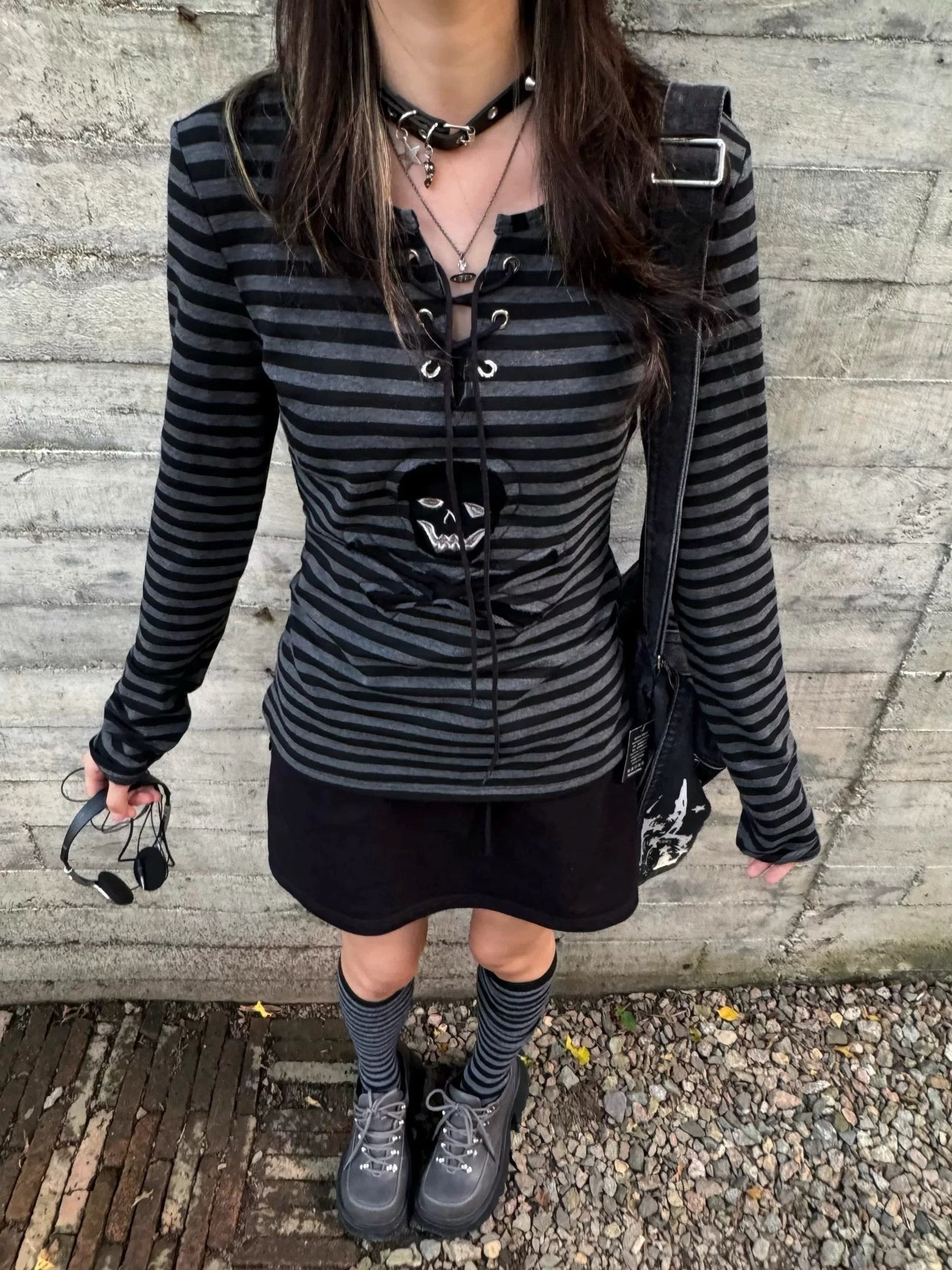 ストライプ柄ロングスリーブTシャツ TK0392